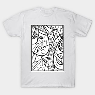 Happy vs sad abstract faces T-Shirt